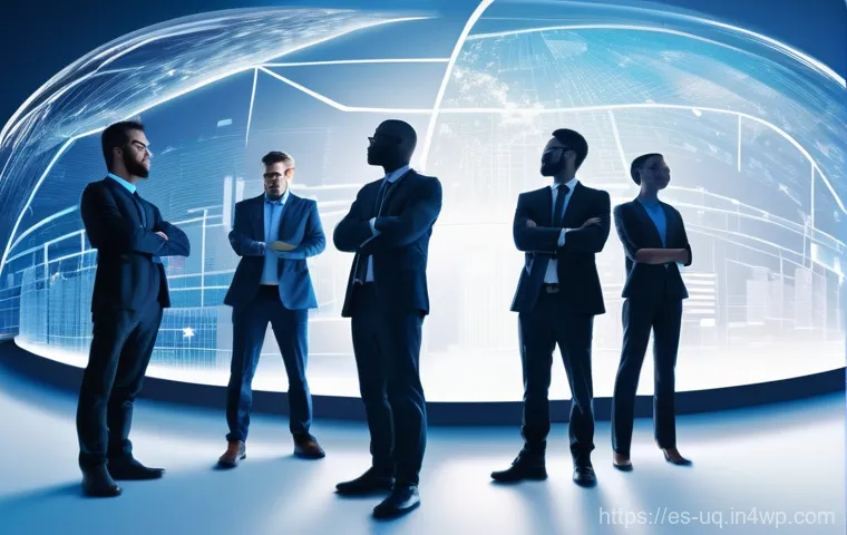 고객 여정 맵핑과 민첩한 비즈니스 전략 - **Prompt:** A dynamic team of 3-4 diverse professionals (men and women, varied ethnicities) standing...