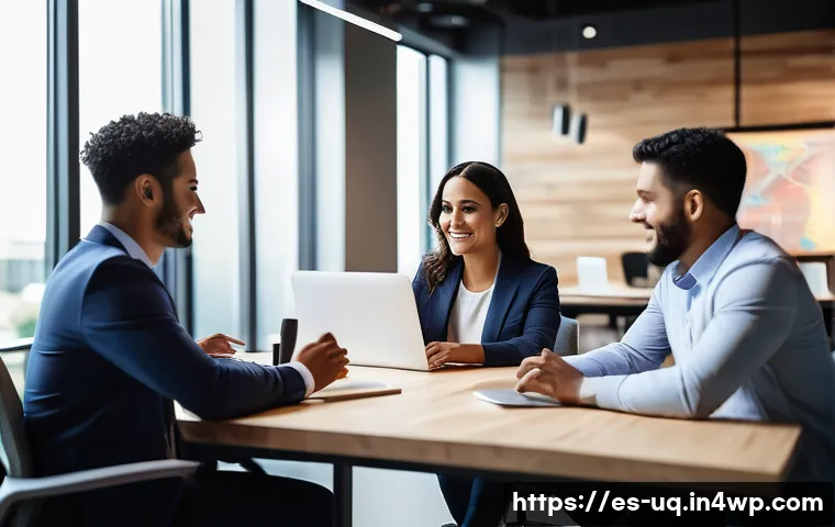 고객 여정 맵핑과 지속 가능한 비즈니스 전략 - A diverse group of Hispanic business professionals collaborating in a modern office setting, using d...