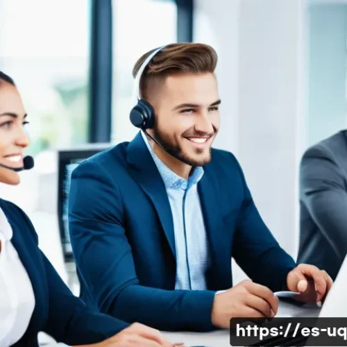 Home 17 고객 여정 맵핑과 지속적인 개선 프로세스 - A diverse group of customer service representatives in a modern, bright office environment, attentiv...